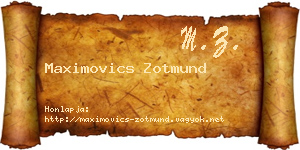 Maximovics Zotmund névjegykártya